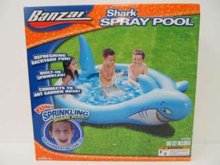 Banzai Shark Spray Inflatable Pool w/ buit in sprinkler  