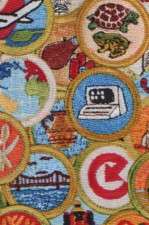 BOY SCOUT quilt fabric / Merit Badges  