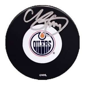  Chris Pronger Signed Hockey Puck   (Edmonton Oilers 