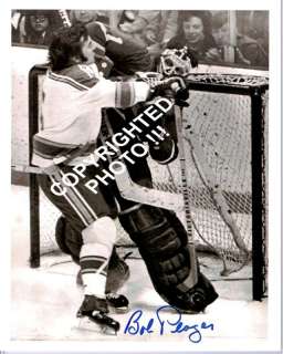 Bob PLAGER RUNS Dunc WILSON Canucks Autod BLUES 8X10  