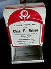 Old CHAS NELSON ADVERTISING MATCH HOLDER REINERTOWN PA
