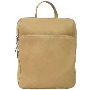  Piel Leather Slim Front Pocket Backpack Sand Office 