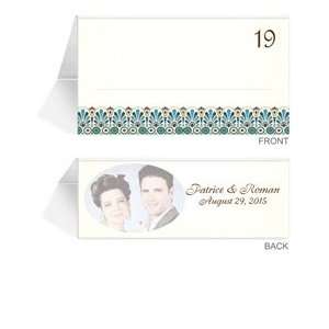  50 Photo Place Cards   Greek Teal Green Adorn Office 