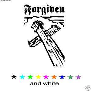 Jesus Cross Forgiven Decal Christian Religious  