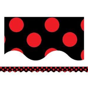  16 Pack TEACHER CREATED RESOURCES RED POLKA DOTS ON BLACK 