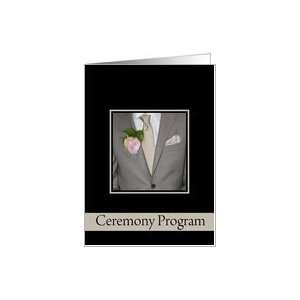  Ceremony Program Card   tie & suit Card Health & Personal 