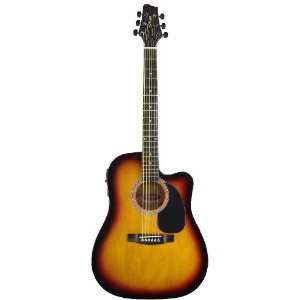  Stagg Sw203cetu sb Acoustic Electric Guitar Linden With 