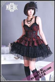 Lolita gothic Rose Garden death ivy tiered dress 21077R  
