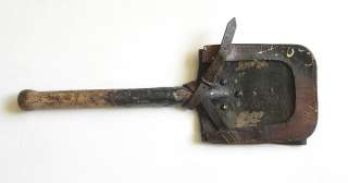 Very rare original German WW1 shovel spade, with original leather 
