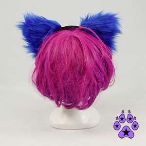 KITTY cat TAIL EARS COMBO cosplay cYbEr Goth Anime Hat furry HEADBAND 