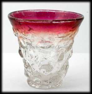 Consolidated Catalonian Crystal Sweet Pea Vase with Ruby Stain Spanish 