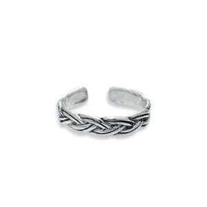    Braided Toe Ring in Sterling Silver NON GOLD TOE RINGS Jewelry