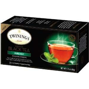 Premium Black Tea, Pure Mint, 25 Tea Grocery & Gourmet Food