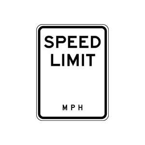 SPEED LIMIT ___ M.P.H. Sign   24 x 18 Aluminum  
