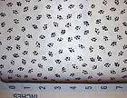 BY 1/2 YD BLACK PAW PRINTS ON WHITE~RJR FABRIC~BARE ESSENTIALS~CAT 