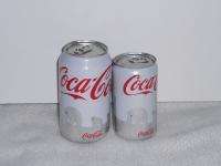 Lot of 2 WHITE not RED COCA COLA 2011 HOLIDAY POLAR BEARS 7.5 & 12 oz 