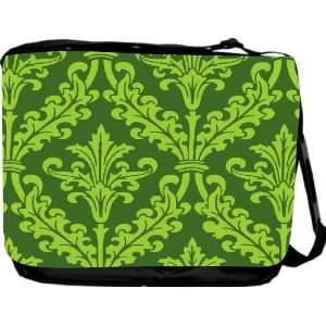 Rikki KnightTM Olive Green Color Damask Design Messenger Bag   Book 
