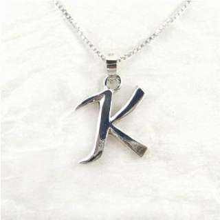  Sterling Silver Initial Charm Necklace, Letter K Clothing