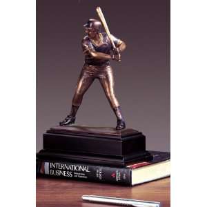  Sport Baseball Player Bat Bronze Plate Statue Sculpture 