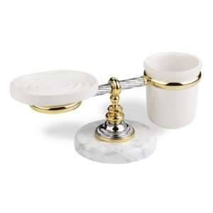   Soap Dish and Toothbrush Holder with Marble Base G15M