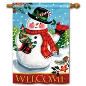  Cheery Snowman Double Sided Standard Flag Patio, Lawn 