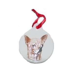   Ceramic Short Hair Chihuahua Christmas Ornament 