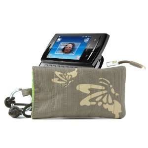  Olive Butterfly Case With Neck Strap For Sony Ericsson 