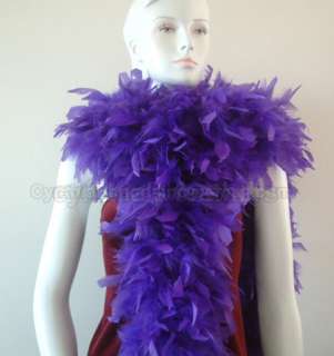 180g Chandelle Feather Boa, Dark Purple Largest on   