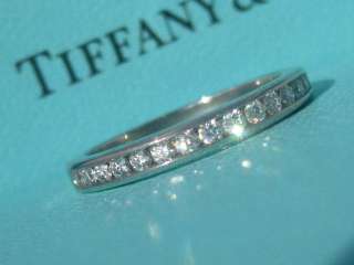   CO. CHANNEL 2.5MM 15 DIAMOND WEDDING PLATINUM BAND RING SIZE 5  