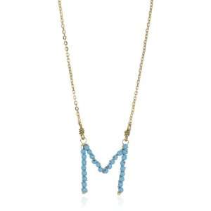  Mercedes Salazar Stones Turquoise Initial M Necklace 