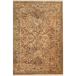   Classic Mahogany Esfahan Brown / Sage Oriental Rug Size 56 x 86