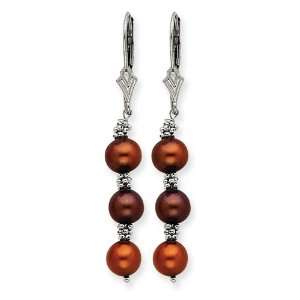   Chocolate Cultured Pearl and Bead Earrings West Coast Jewelry