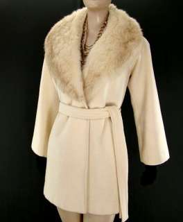 VTG 70s SHEARLING & Wool Glamour Day Evening Coat S/M  