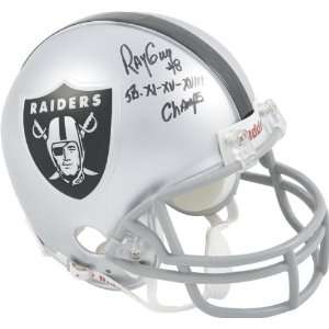 Ray Guy Oakland Raiders Autographed Mini Helmet with SB XI XV XXIII 
