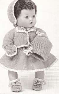 15 Baby Doll Clothes Bonnet Skirt Top Knitting PATTERN  