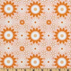  44 Wide Happy Mochi Yum Yum Floral Toss Orange Fabric By 