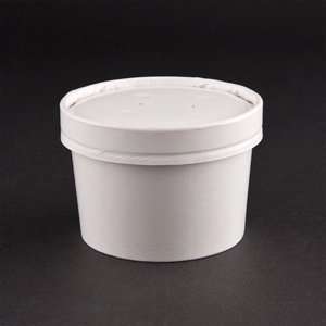  8 oz. Paper Food Cup with Lid   White 250/CS Everything 