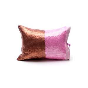  Brown & Pink Sequin Pillow
