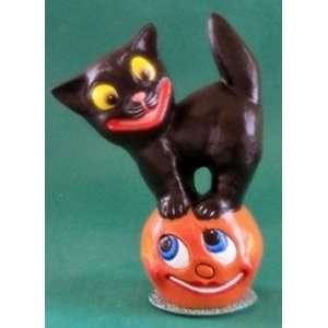  Ino Schaller Paper Mache Black Cat Pumpkin