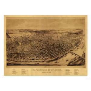  Saint Louis, Missouri   Panoramic Map Giclee Poster Print 