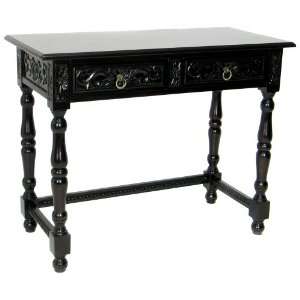  Two Drawer Traditional Sofa Table in Dark Brown Finish 