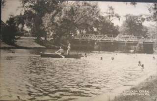 Quakertown PA Creek Boat Postcard  