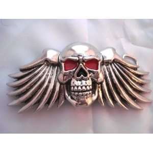  Flying Skull Head Famous Hot Topic Star Belt Buckle RED 