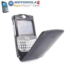  Sena Cases Black Leather MotoQ Flip Case Electronics