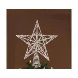  12 Snow Drift Glitter Scroll Star Metal Christmas Tree 