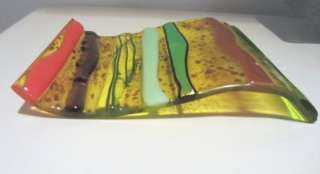 Fused Glass Wave ~ Fall Colors Abstract Art  