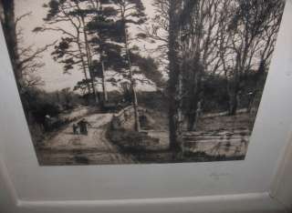 Antique Etching Charlcote Fred Slocombe Wood Frame  