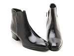 Mens real Leather side zip slip on Ankle Booties Boots  