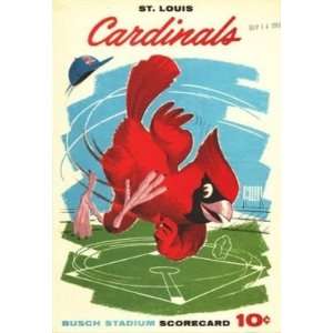  1961 St Louis Cardinals Vs Chicago Cubs Scorecard Nm 