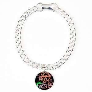   Charm Bracelet Live Love and Party (80s Decor) Artsmith Inc Jewelry